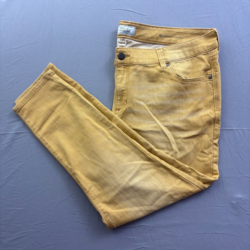 Molly + Isadora Mid-Rise Skinny Jeans Yellow Harvest Dark 22W